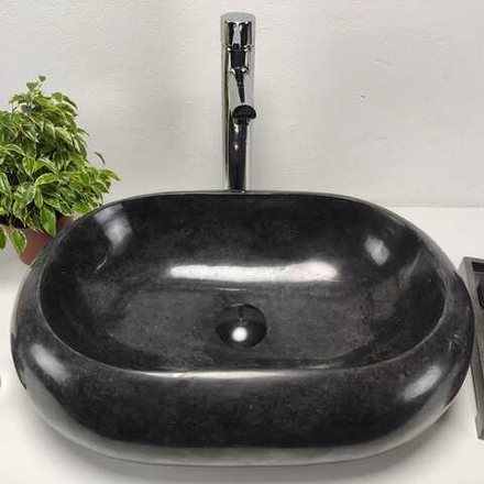 Раковина из мрамора Oval Black OM-60929 (55*38*15)