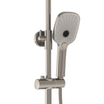Душевая стойка Grossman Mercury 500.K35.10.120 с верхним душем,ручной лейкой и смесителем, брашированный никель,1 место
