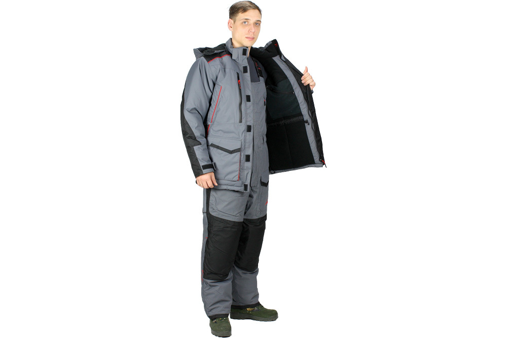 Костюм зимний SIBERIA ЗИМА ТК.BREATHABLE ЦВ.СЕРЫЙ/ЧЕРНЫЙ