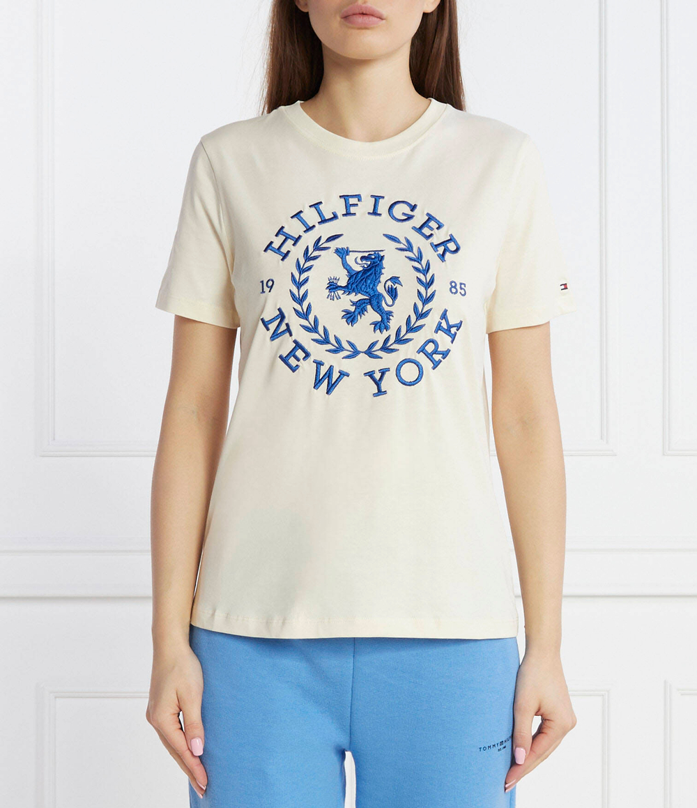 Футболка REG CREST C-NK TEE SS Tommy Hilfiger - экрю(WW0WW41058)