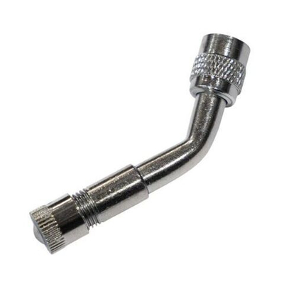 Переходник удлинитель для подкачки на ниппель вентиль 135 градусов серебристый