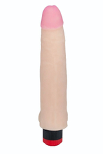 Реалистичный вибромассажёр из приятного на ощупь материала - 25,4 см. (Цвет: телесный)