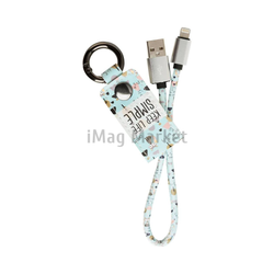 Зарядный кабель-брелок GAL, USB-A - Lightning, 2A, 10W, 30 см, голубой