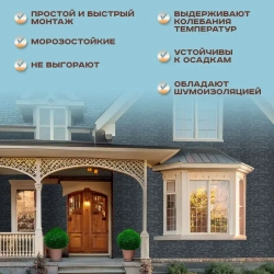 Панель фасадная GRAND LINE Дикий камень Classic графит полипропиленовая, пластиковая для стен 0.978х388 мм 0.38м2 2 уп - 20 штук