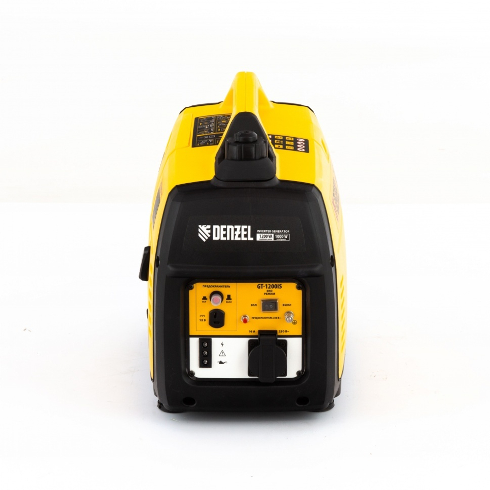 Генератор инверторный GT-1200iS, 1.2 кВт, 230 В, бак 2.4 л, закрытый корпус, ручной старт Denzel