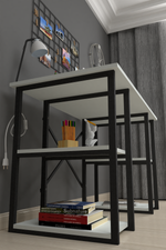 Стол рабочий с 4 полками 120х60 - белый