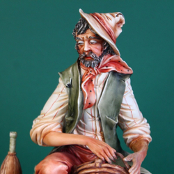 Винтаж: Фарфоровая мануфактура Capodimonte «Корзинщик»