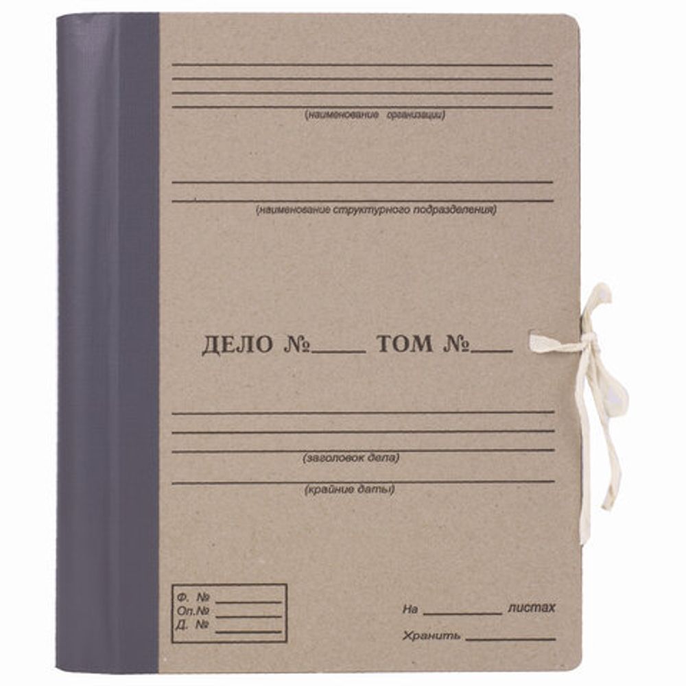 Папка архивная для переплета "Форма 21" 80 мм, с гребешками, 4 отверстия, завязки, STAFF, 112172