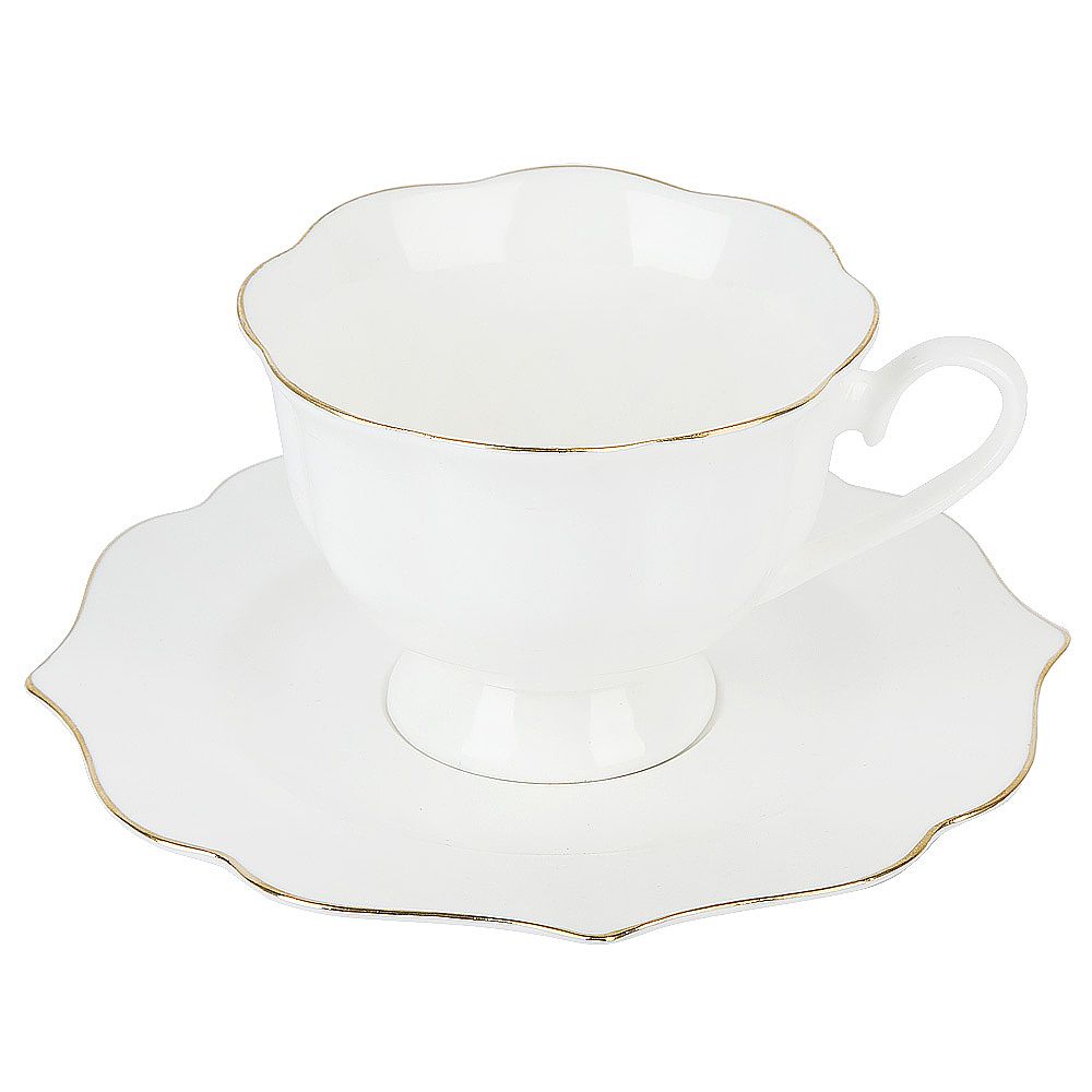 Набор 12пр. " " (6 персон) v=160мл с золотой окантовкой (фарфор) (подарочная упаковка)