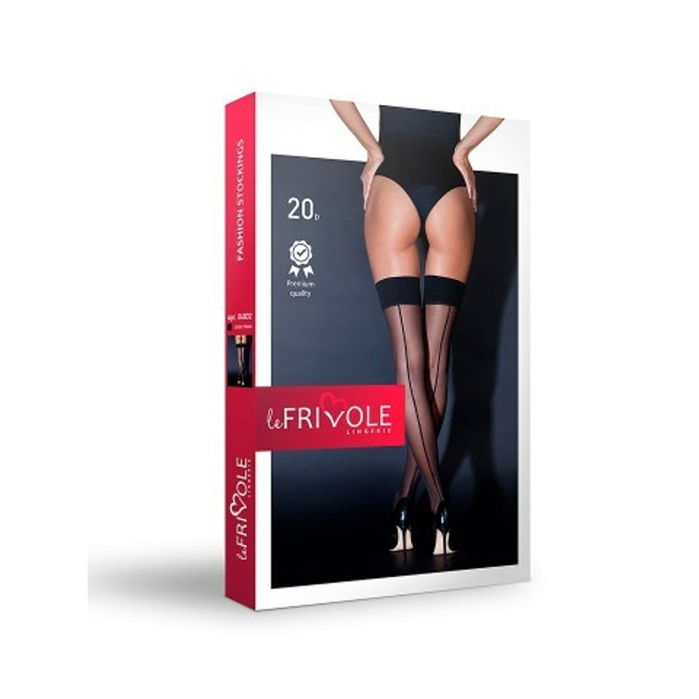 Чулки черные со стрелками Sense, S/M