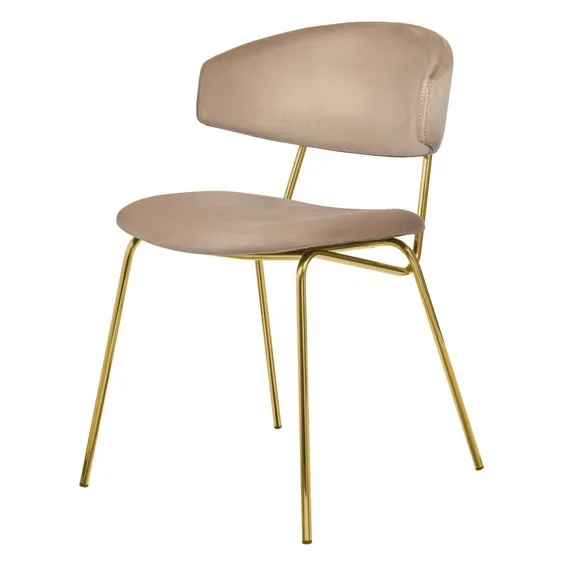 Стул Elle латте с золотыми ножками