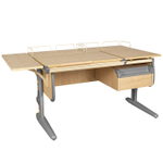 Растущая парта с навесной тумбой, задними и боковой полками Дэми СУТ 25-05-Б1 (1500×880 мм)