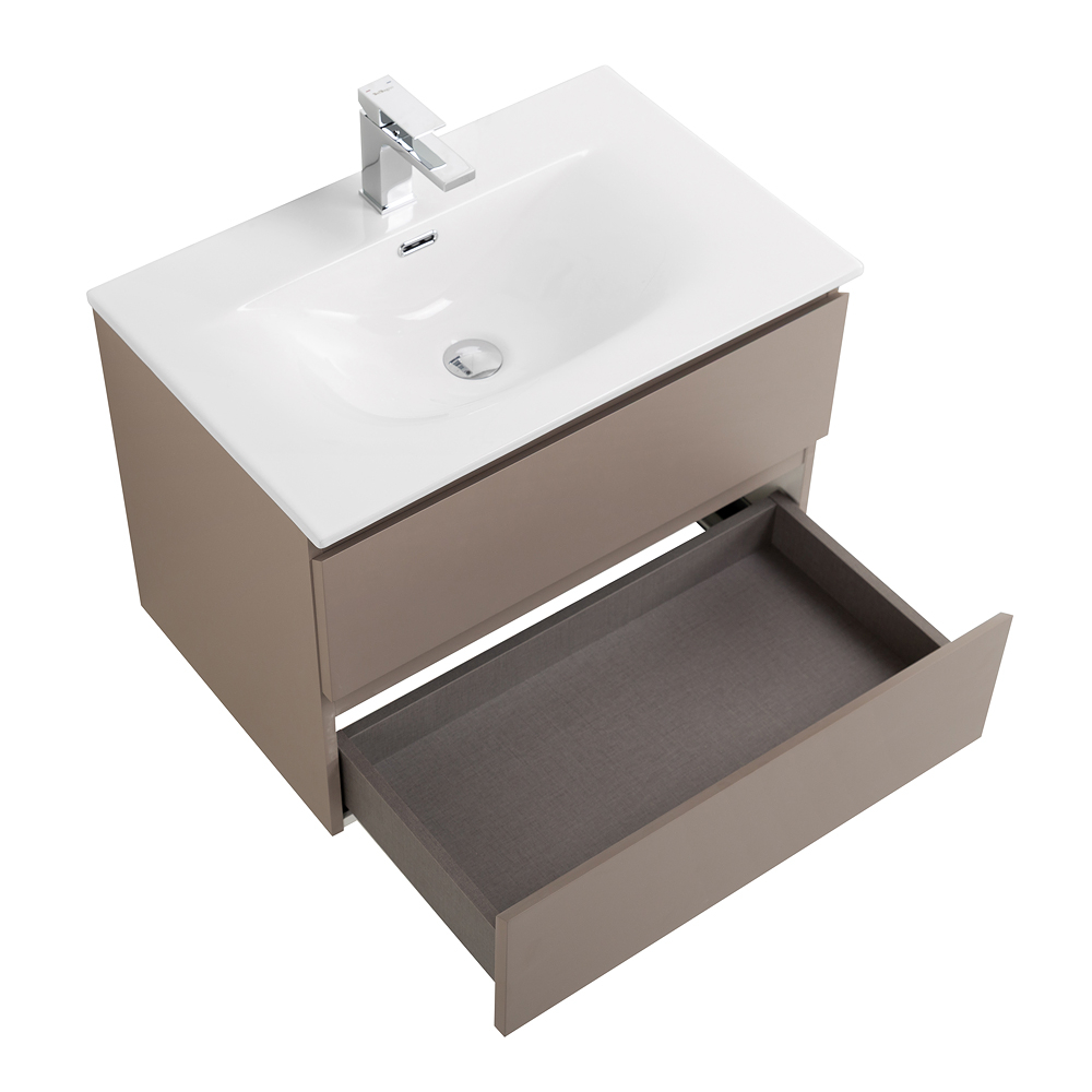 Тумба с раковиной подвесная BelBagno KRAFT-600-2C-SO-CO Бежевый матовый, раковина белая BB-8099-60