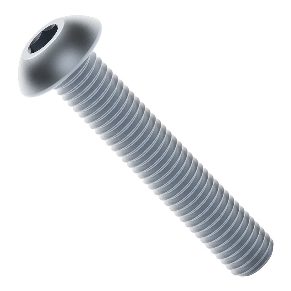 2802 Series Zinc-Plated Steel Button Head Screw (M4 x 0.7mm, 22mm Length) - 25 Pack