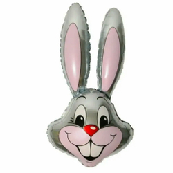 Шар (35""/89 см) Фигура, Заяц, Розовый, 1 шт. Г030