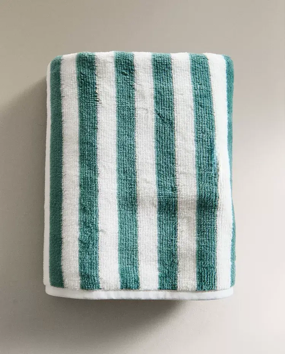 ZARA HOME ДЕТСКОЕ ПОЛОТЕНЦЕ В ПОЛОСКУ, ЗЕЛЕНЫЙ