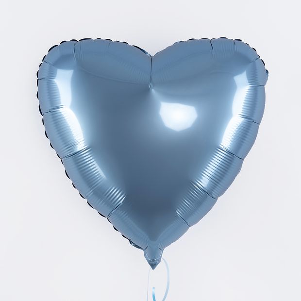 F Шар 18''/46 см, Сердце Стальной синий сатин (БГ-15)