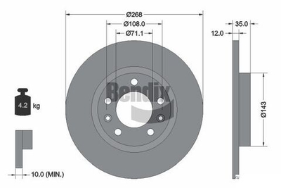 BENDIX Braking - BDS1122-BEN - Brake Disc