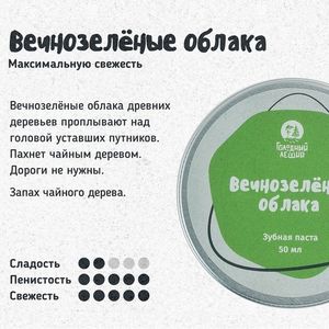 Зубная паста Голодный Леший "Вечнозелёные облака", Refill 50 мл