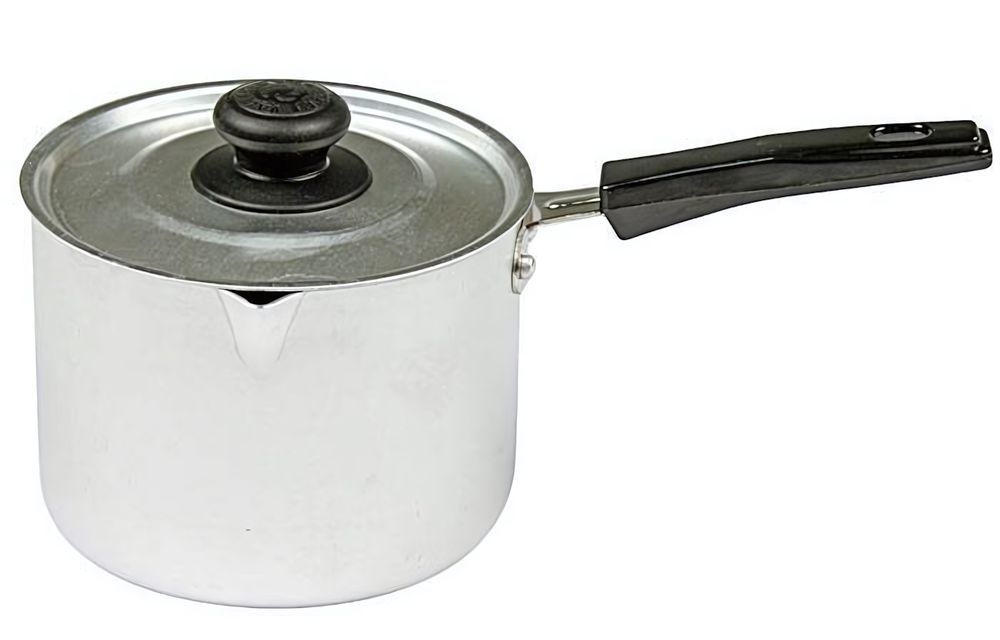 Кастрюля 1л алюминиевая с пластиковой ручкой