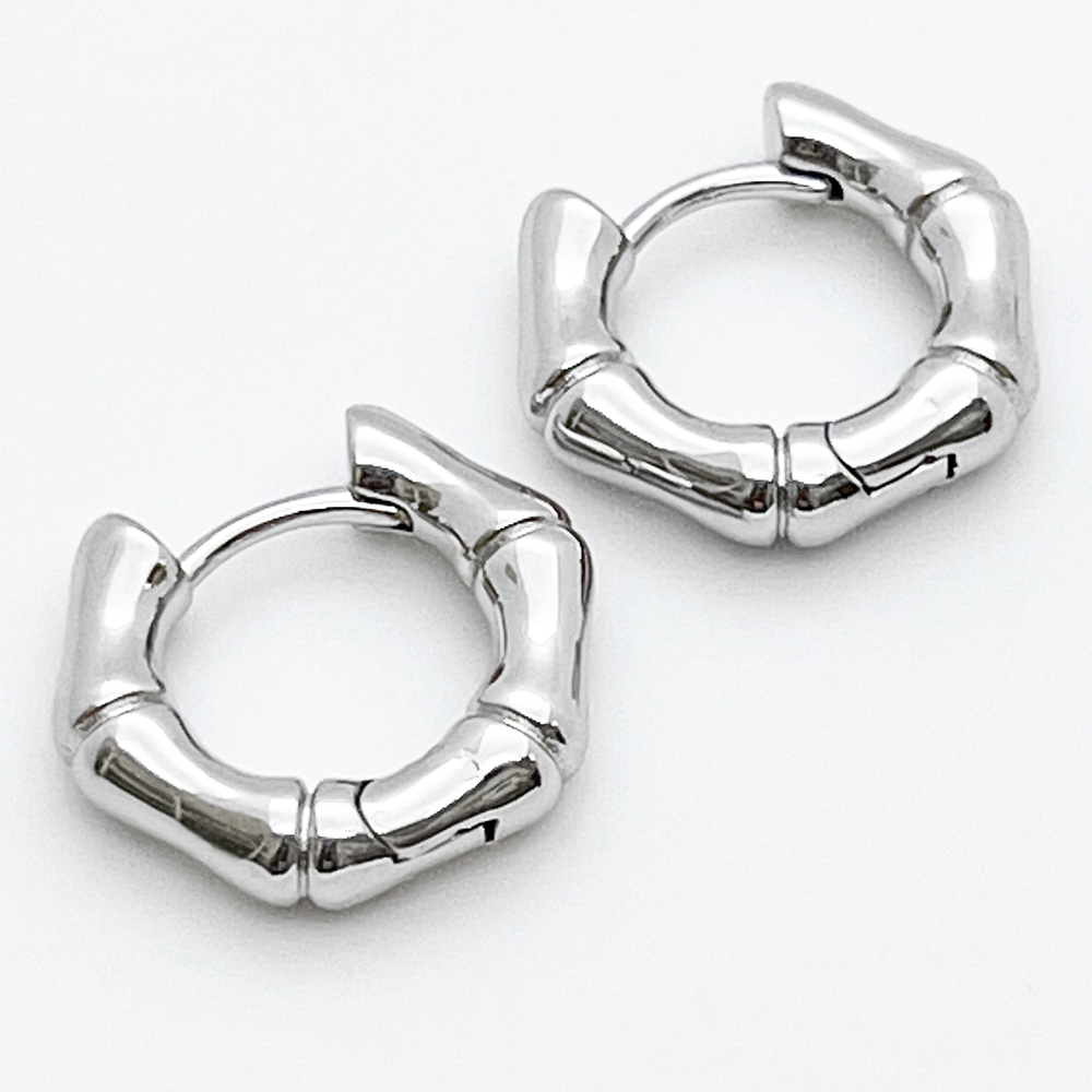 Ювелирные швензы с родиевым покрытием, размер 20*18 мм, цена за пару