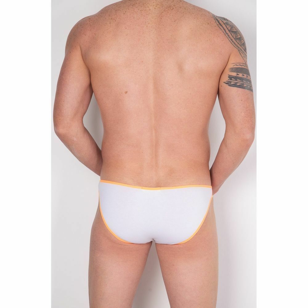 Мужские трусы слипы в оранжево-белую полоску Cosmos Colors FC20_OW