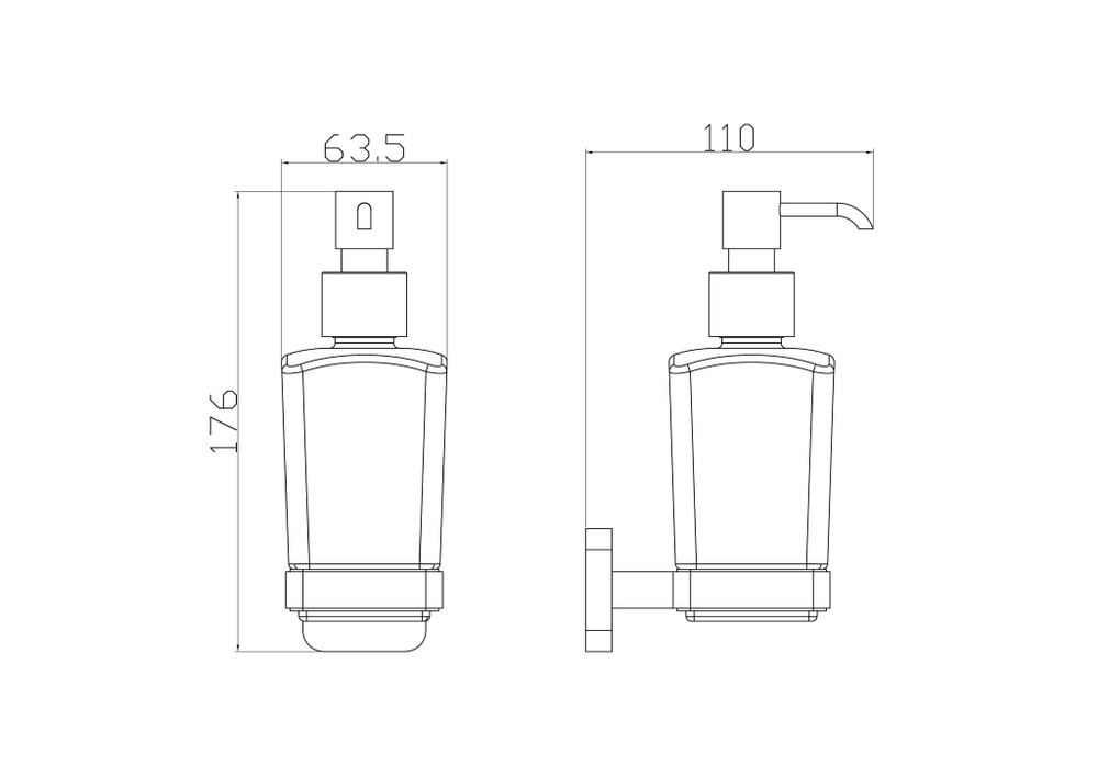 Дозатор мыла WONZON & WOGHAND STILL, Хром (WW-6633)