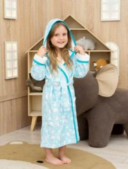Халат детский махровый "Polens" Unicorn для девочек Голубой