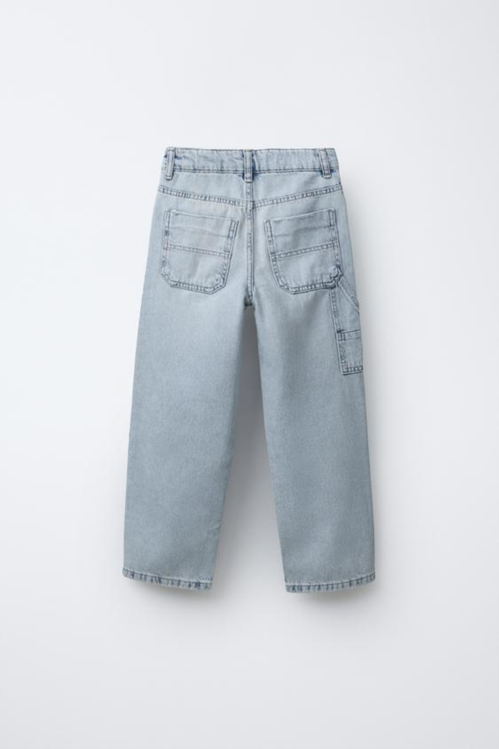 ZARA ДЖИНСЫ КАРГО С РАЗРЕЗАМИ, ГОЛУБОЙ