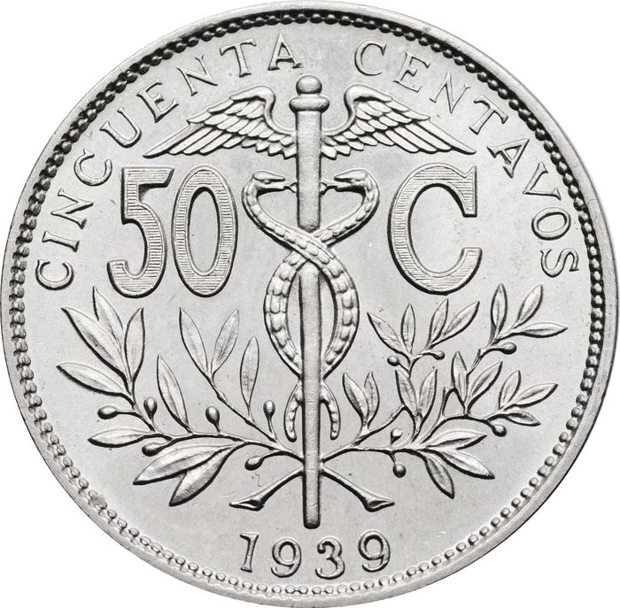 50 сентаво 1939 Боливия