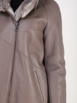 Дубленка зима натуральная удлиненная с капюшоном