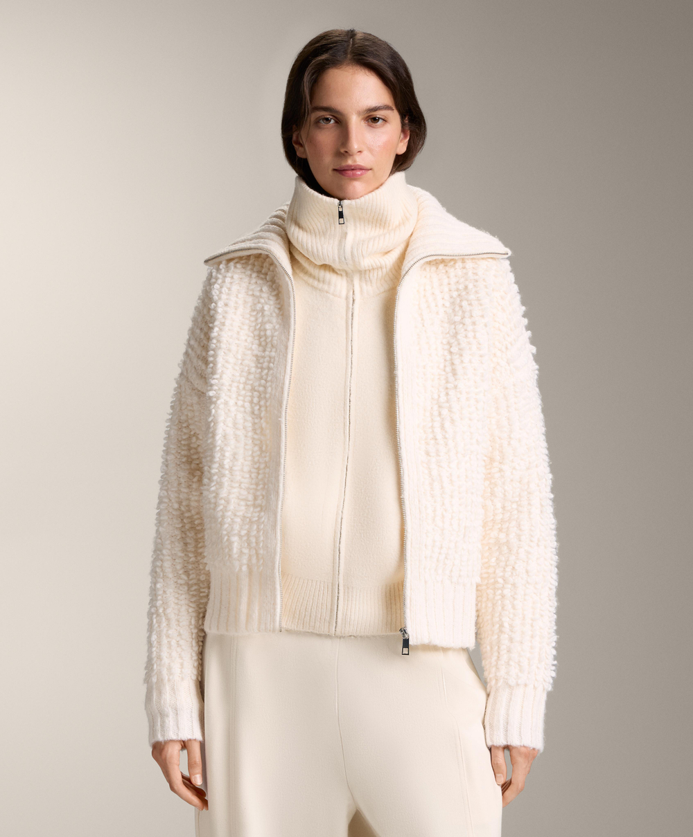 Oysho Текстурированный вязаный кардиган, экрю