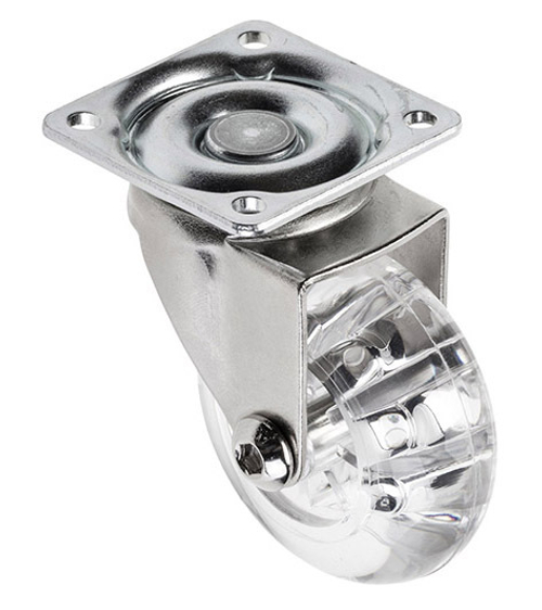 ОПОРА КОЛЕСНАЯ ПОВОР.НА ПЛОЩ. 50ММ ПОЛИУР/ПЛАСТ ПРОЗРАЧ 1ШТ