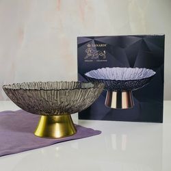 Lenardi 200-116 Конфетница 20 см на ножке в под.уп. (х12)Стекло