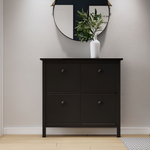 IKEA Обувница 3 ящ, HEMNES 89х127х30, черная/св-коричневая, из массива сосны, КЫМОР (ХЕМНЭС ИКЕА)