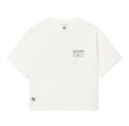Женская теннисная футболка Lacoste Roland-Garros Edition Graphic - white