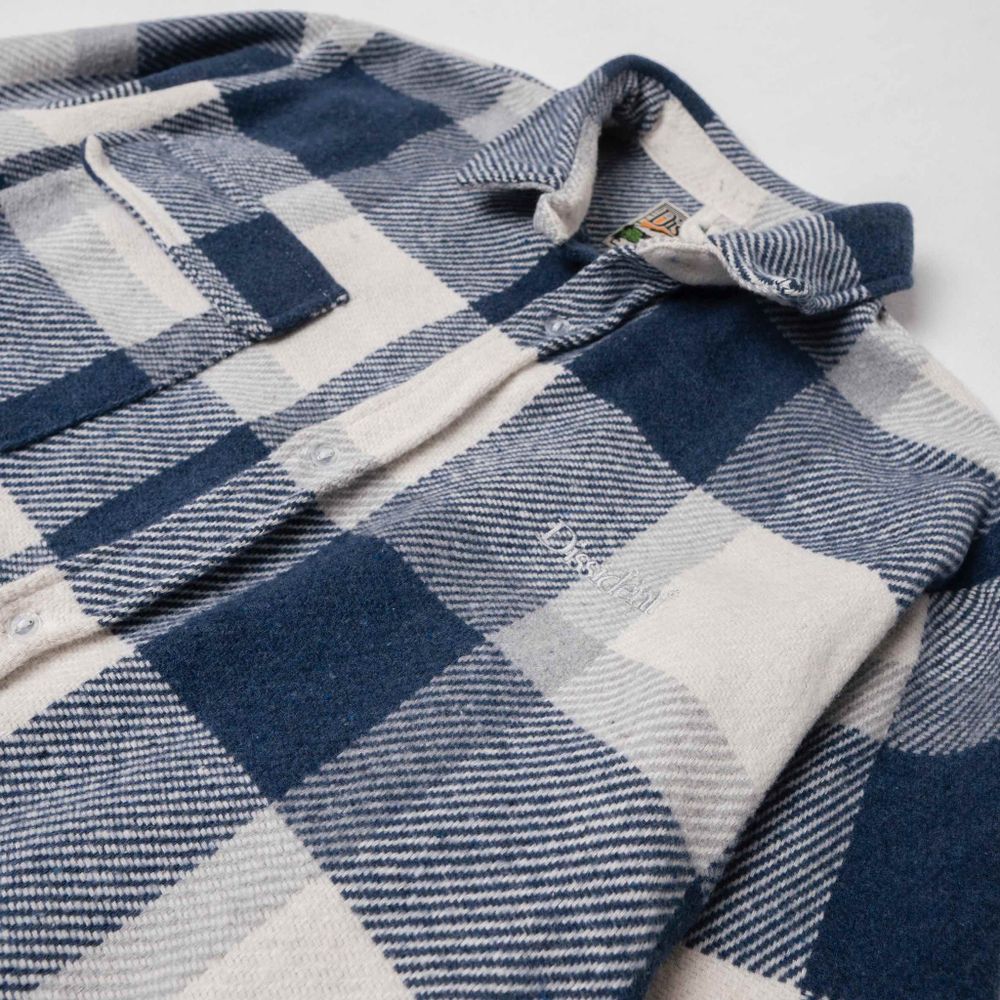 Рубашка Dissident Basic Logo Plaid Blue & White Синяя