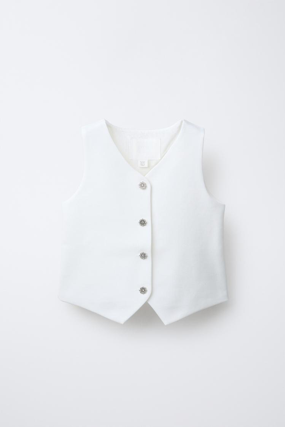 ZARA ЖИЛЕТ БЕЗ РУКАВОВ, БЕЛЫЙ