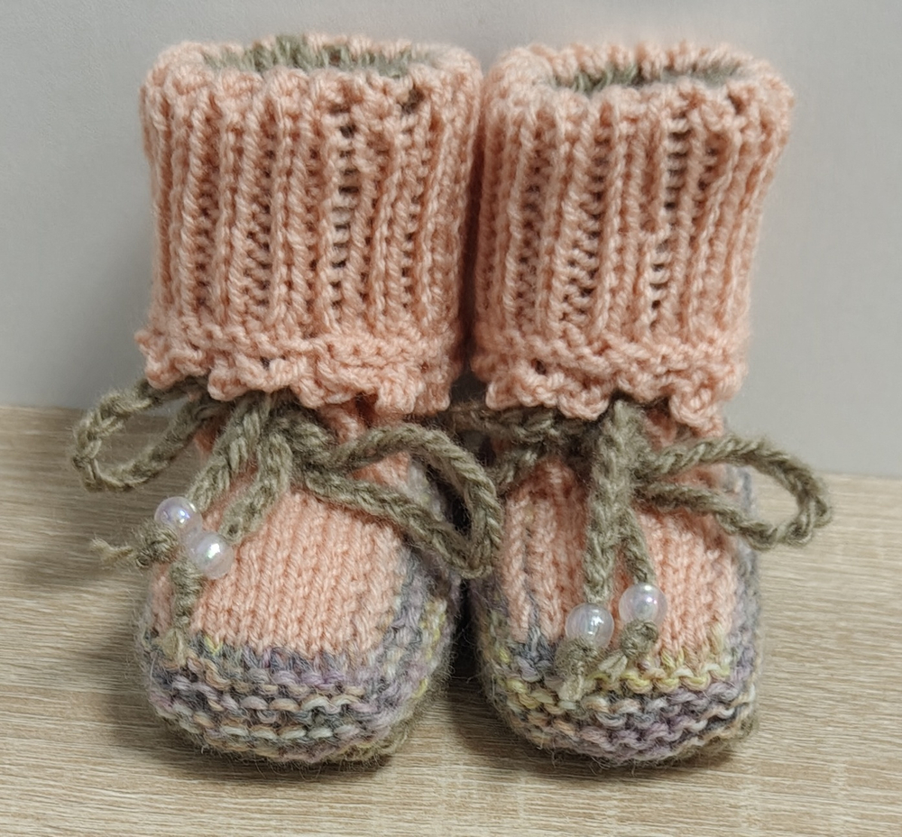 Пинетки вязаные детские бесшовные для новорожденных от 0 до 6-ти месяцев ручная работа