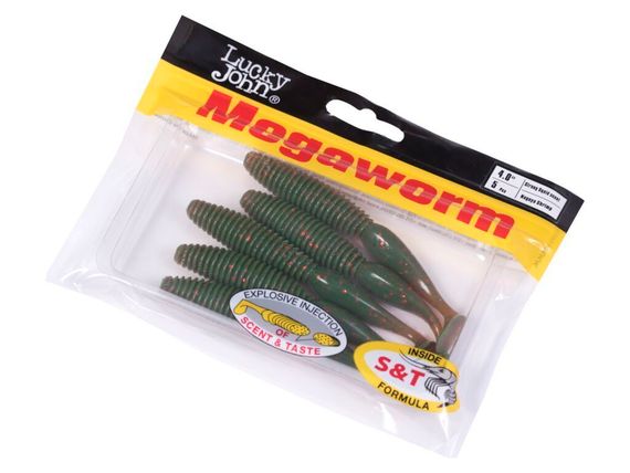 Виброхвосты съедобные LJ Pro Series MegaWorm 4,0in (10,16 см), цв. 085, 5 шт.
