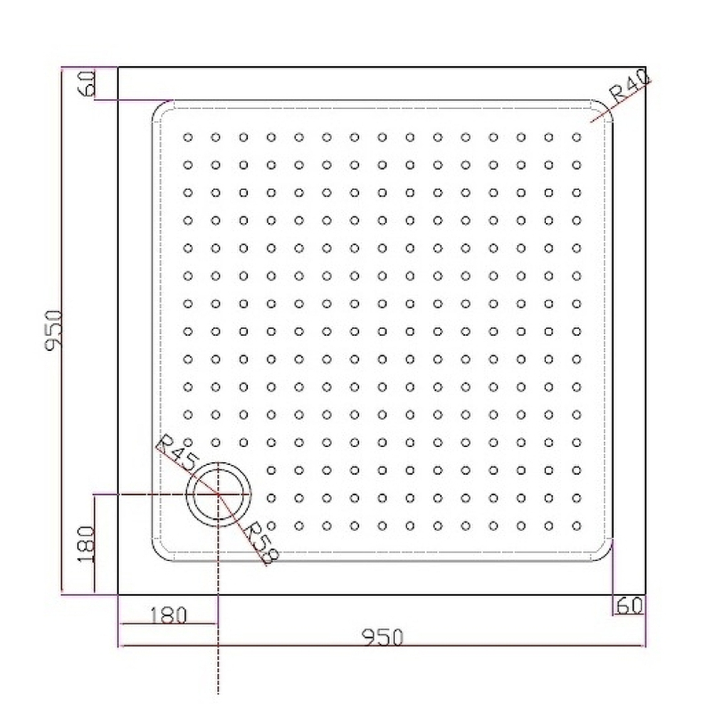 Акриловый поддон для душа Cezares Tray А 95х95 TRAY-A-A-95-15-W Белый