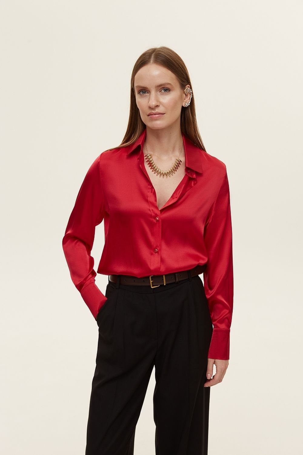 Рубашка Кельн красный шелк