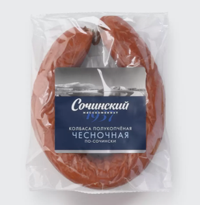 КОЛБАСА ЧЕСНОЧНАЯ П/К ВЕС СОЧИ