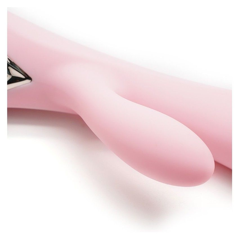 Нежно-розовый вибромассажер-кролик A-King - 22,6 см. (Цвет: нежно-розовый)