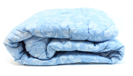 Гостиничное одеяло холлофайбер Поплекс (голубые розы)