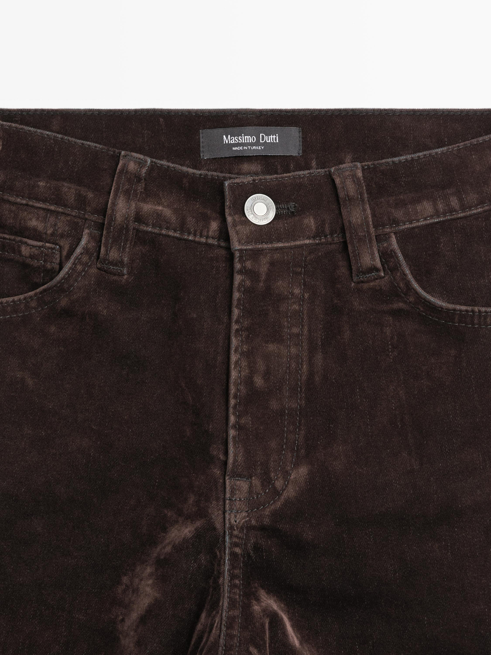 Massimo Dutti Джинсы прямого кроя со средней посадкой, шоколадный