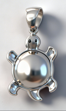 Ювелирная подвеска "Черепаха", серебро 925, с эмалью и фианитами