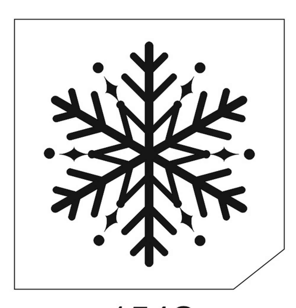 Трафарет для блеск-тату 6*6 снежинка 149S