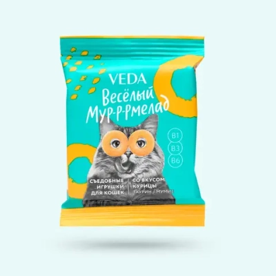 Лакомство Весёлый Мур-р-рмелад для кошек со вкусом курицы