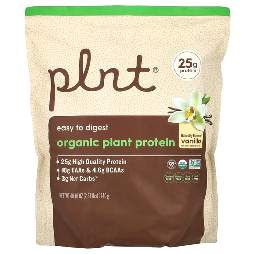 Plnt, Органический растительный протеин, ваниль, 1140 г (2,51 фунта)